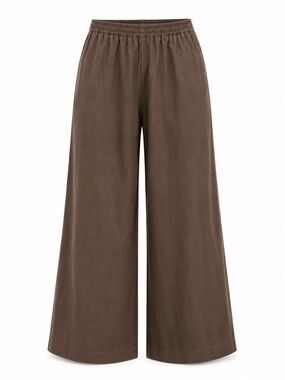 NWOT Liz Claiborne Coffee Brown Pull On Wide Leg Pants PM Petite Medium